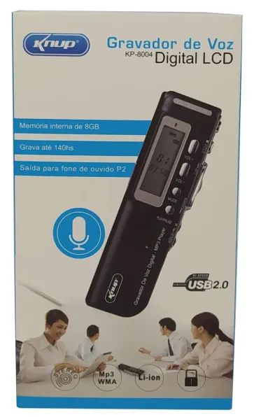 Gravador De Voz Digital Knup KP-8004 com Display Lcd 8gb  - Foto 3