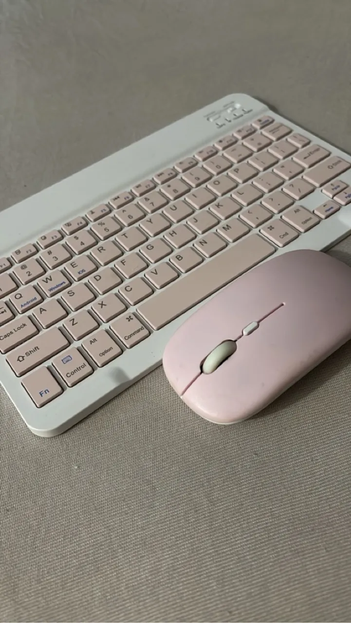 Teclado e Mouse Sem Fio Rosa