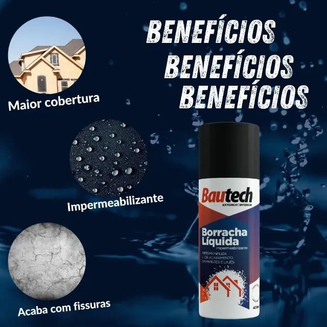 Mega Borracha Liquida Solução Total Bautech Spray 400ml - Foto 2