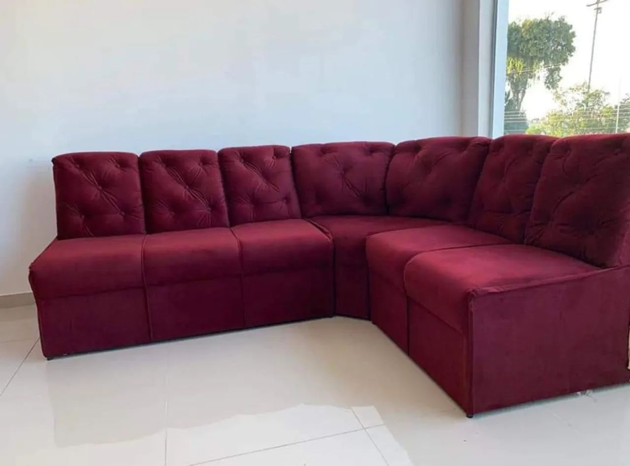 Sofá de Canto Suede, novo de fábrica, FRETE TOTALMENTE  - Foto 2