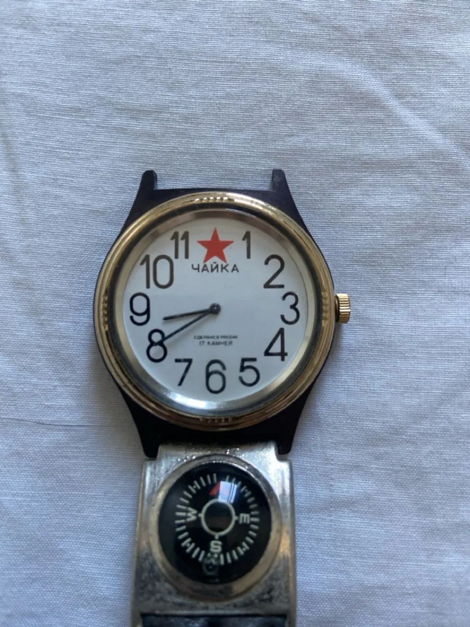Relógio de Pulso Soviético Chaika com Bússola