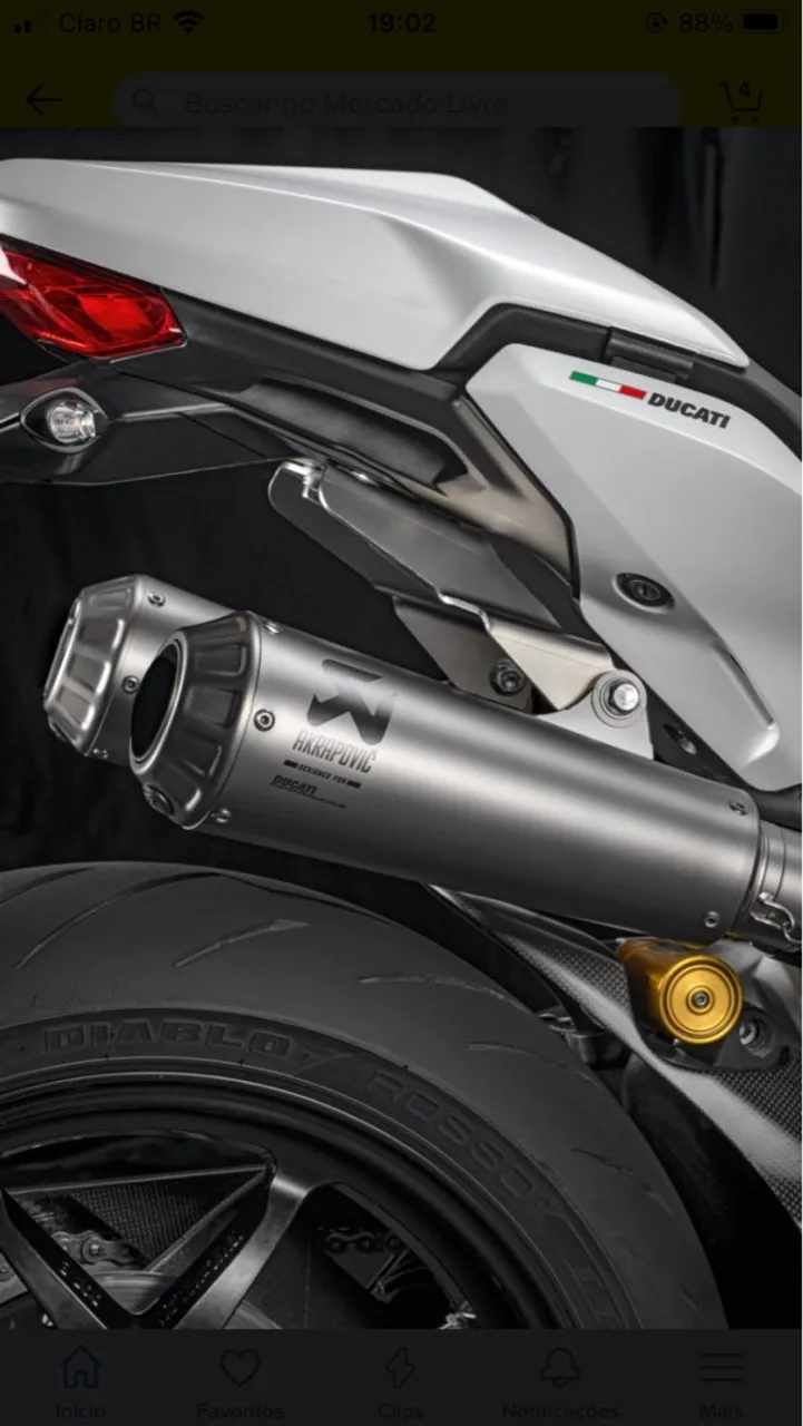 Escapamento Akrapovik original esportivo DUCATI SUPERSPORTE 2020