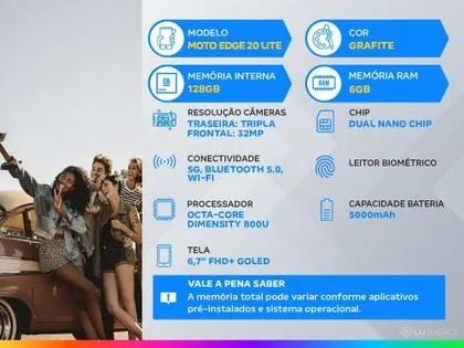 Smartphone celular moto Edge 20 lite grafite  - Foto 3