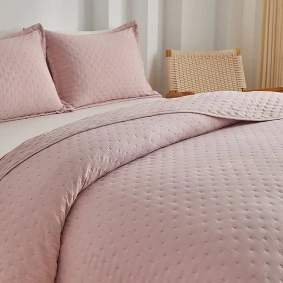 Colcha casal rosa premium 300 fios super macia toque de algodão pluma de ganso - Foto 3