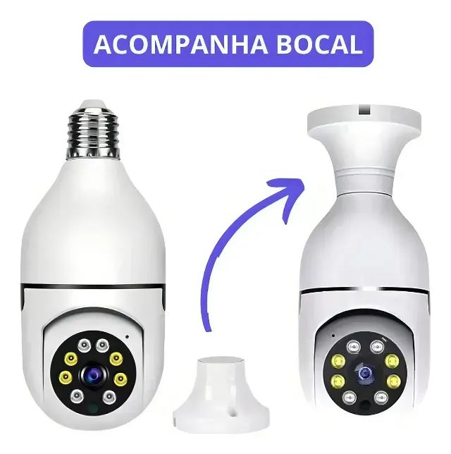 Câmera 8177 Wi-Fi 2.4 GHz Panorâmica 360° Sem Fio Cor Branca