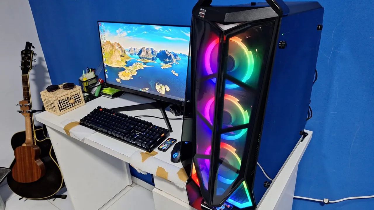 PC Gamer com iluminação RGB e design moderno - Foto 3