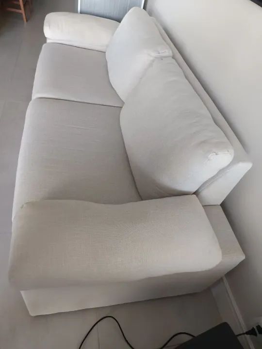 Sofá 3 lugares bege - Foto 2