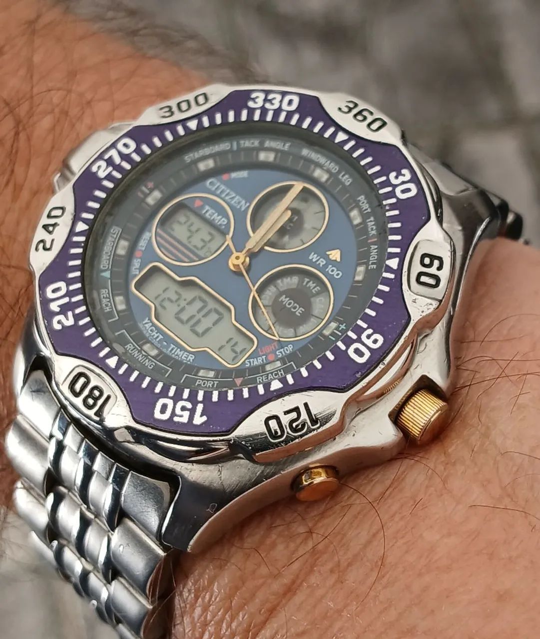 Relógio Citizen Temperatura Yacht-Timer japan anos 90 raridade