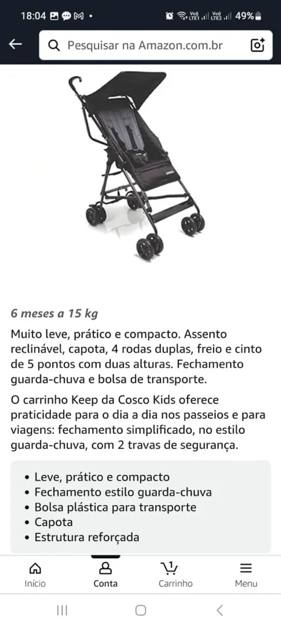 Carrinho de Bebê Compacto e Prático - Foto 2