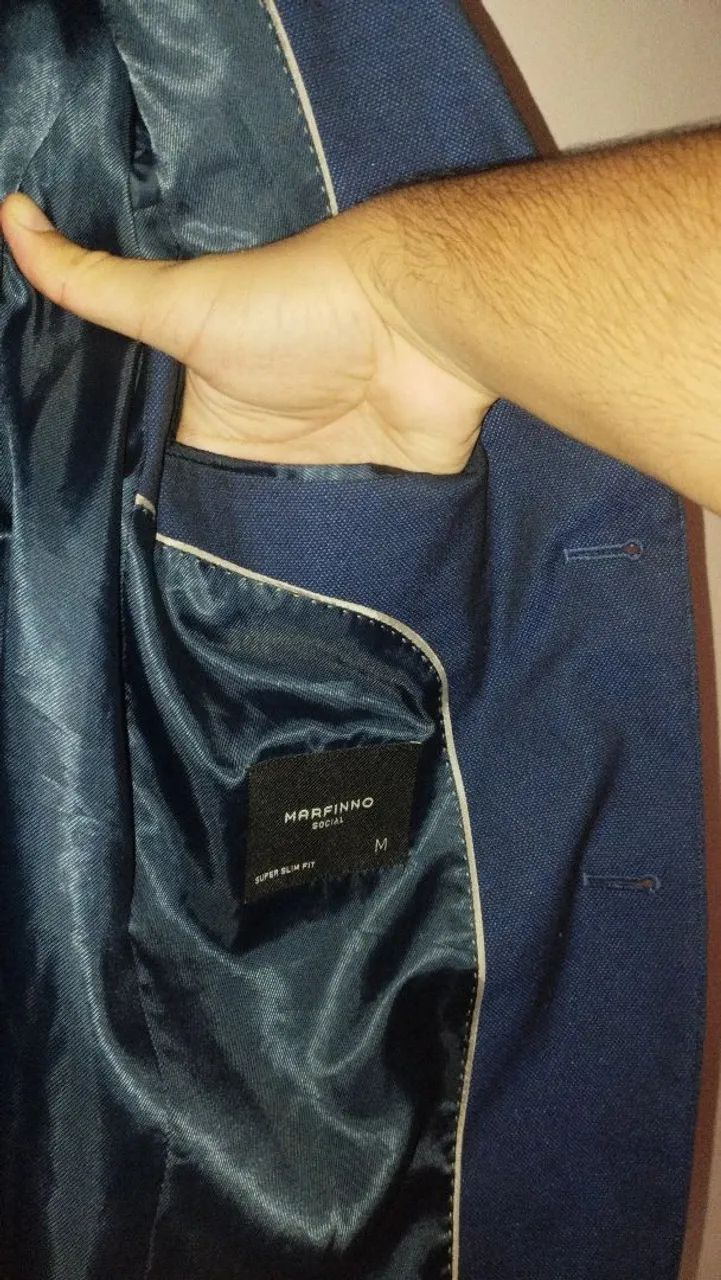 Blazer Marfinno Super Slim - Azul Marinho - Foto 5