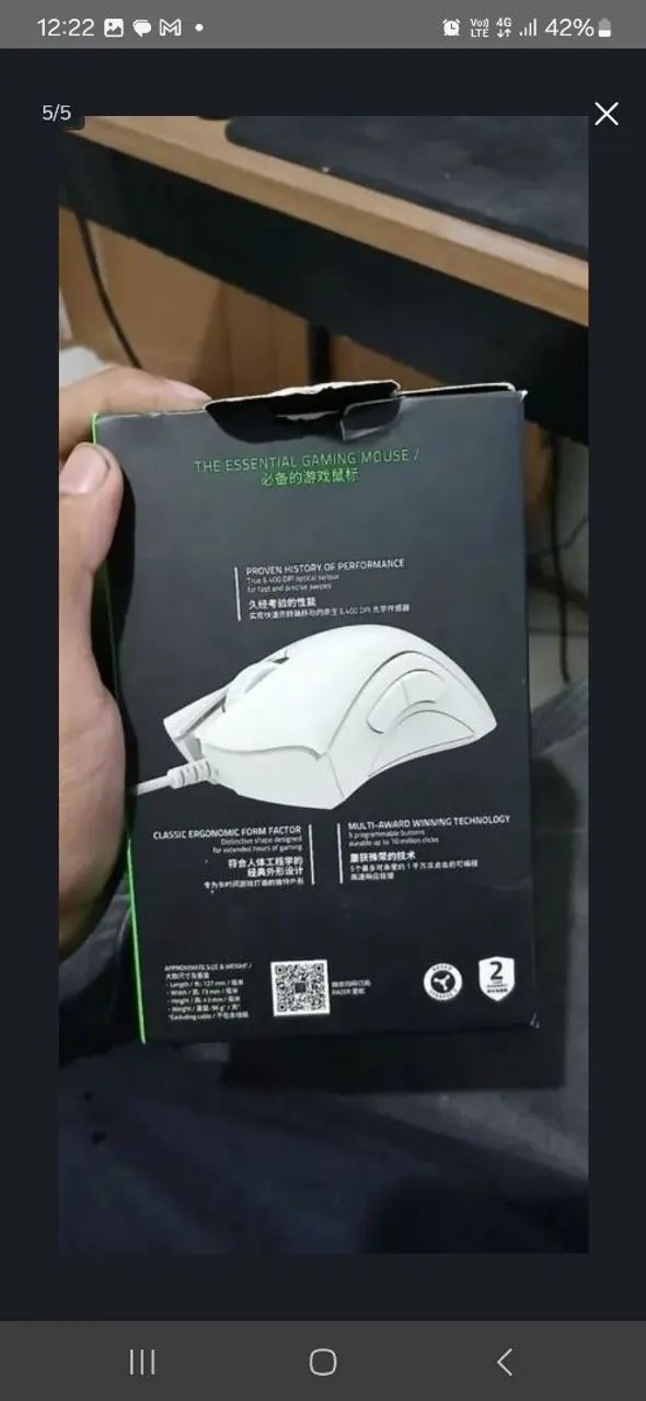 Mouse Razer Deathadder Essential - Edição Branca - Foto 5