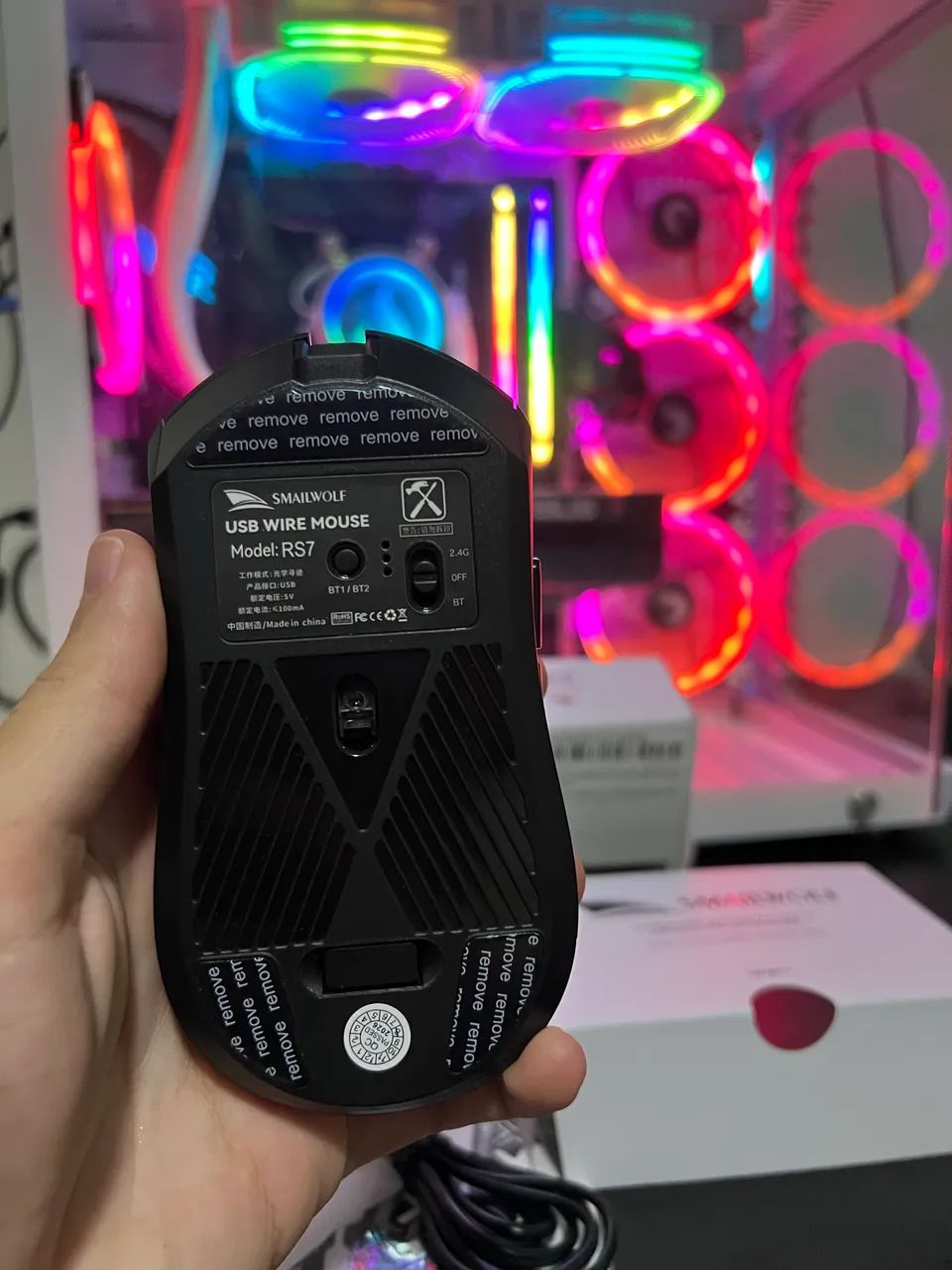 (Novo) Mouse Gamar Smailwolf RS7 Sem Fio - Foto 3