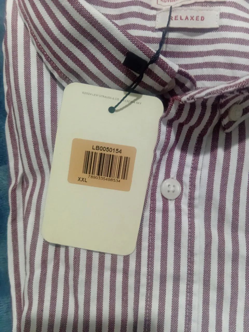 Camisa Levi's® Authentic Button Down Marrom Manga Longa - Foto 2