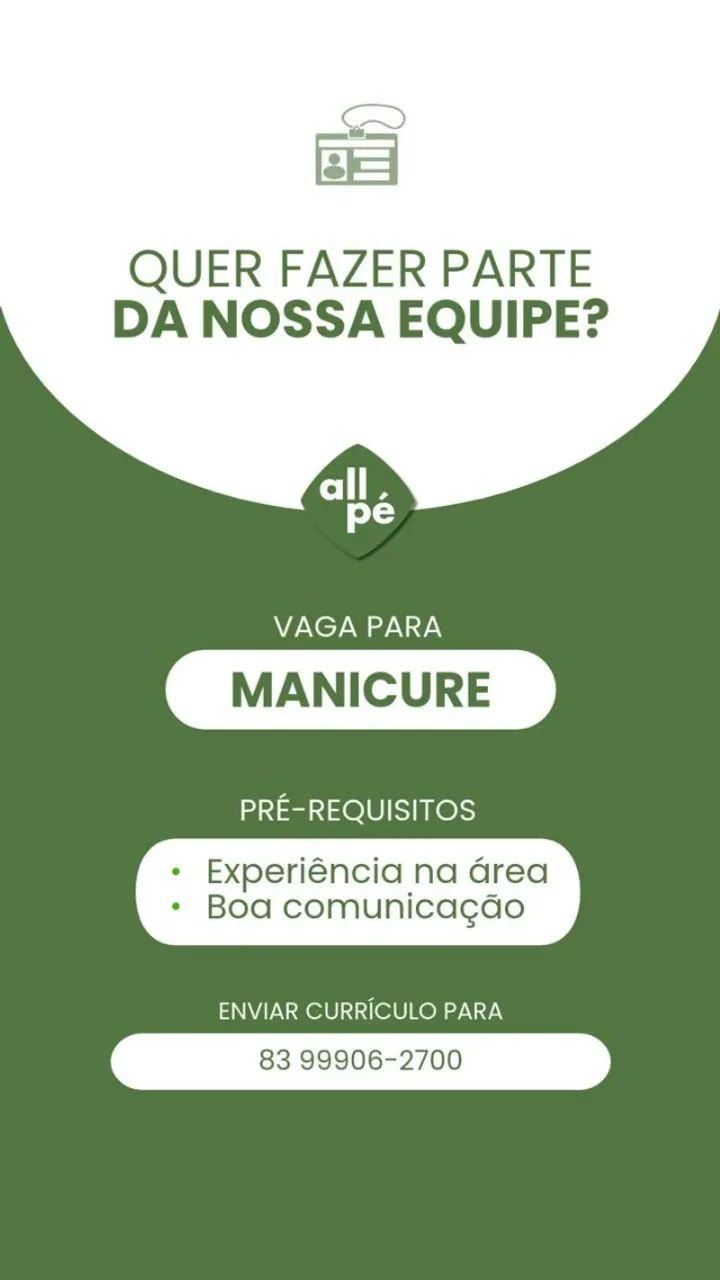VAGA DE MANICURE - ALL PÉ 