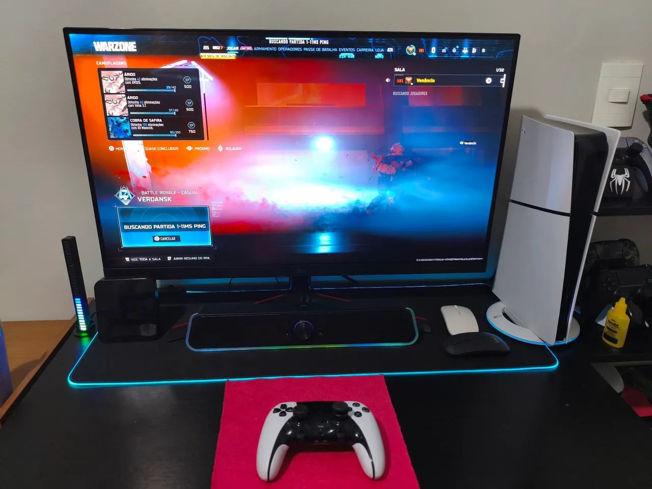 Monitor LG ultragear 32 polegadas,PS5 slim digital, controle PS5 edge,com caixa de som 