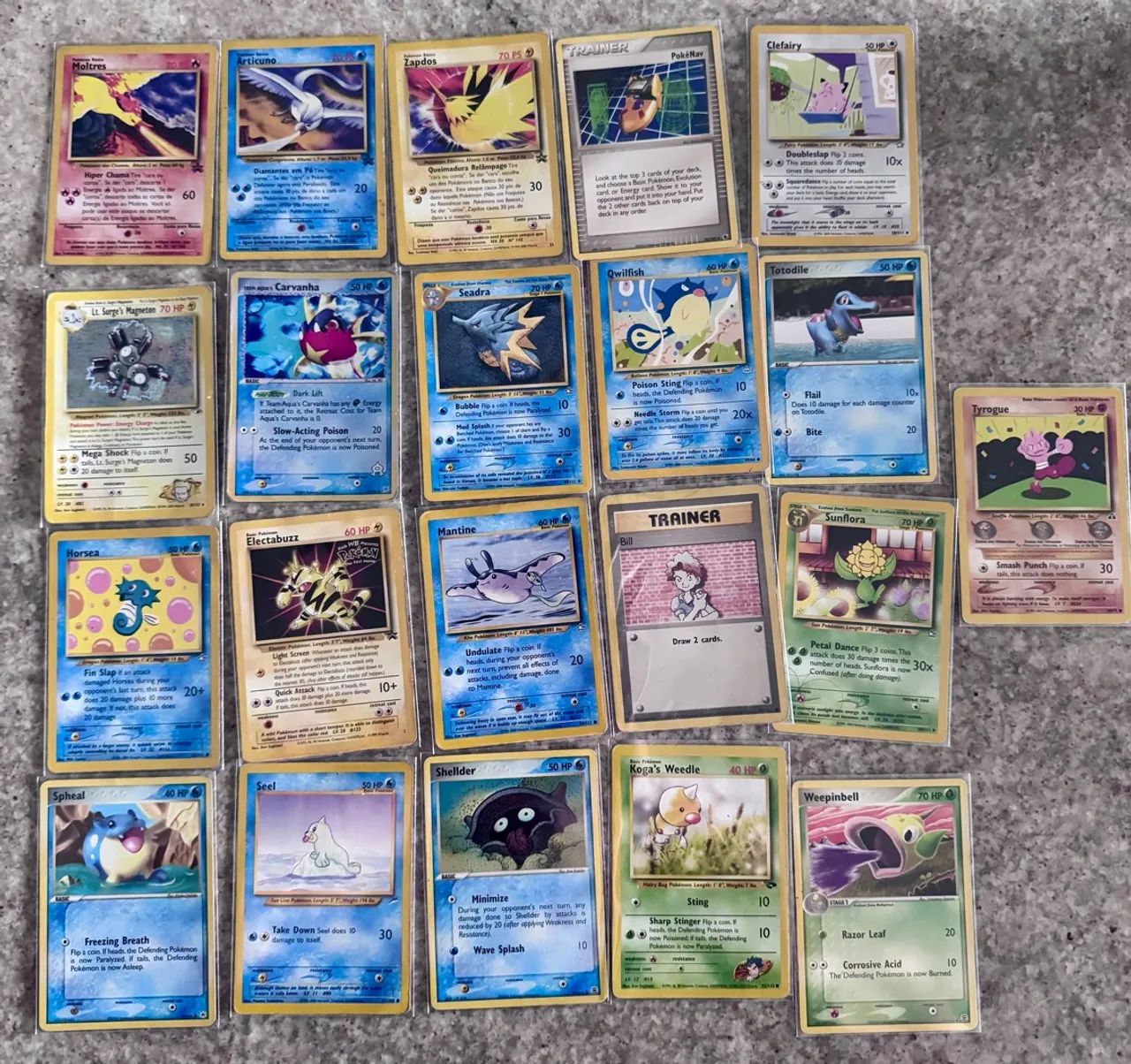 21 cartas vintage Pokémon (D)