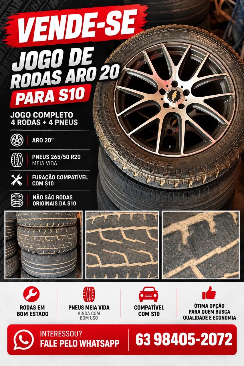 Rodas aro 20 da s10 - Foto 2