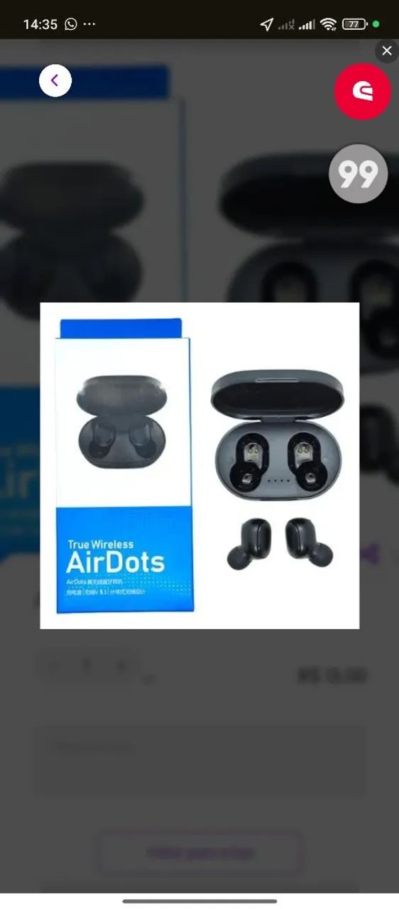 FONE BLUETOOTH AirDots preto - Foto 2
