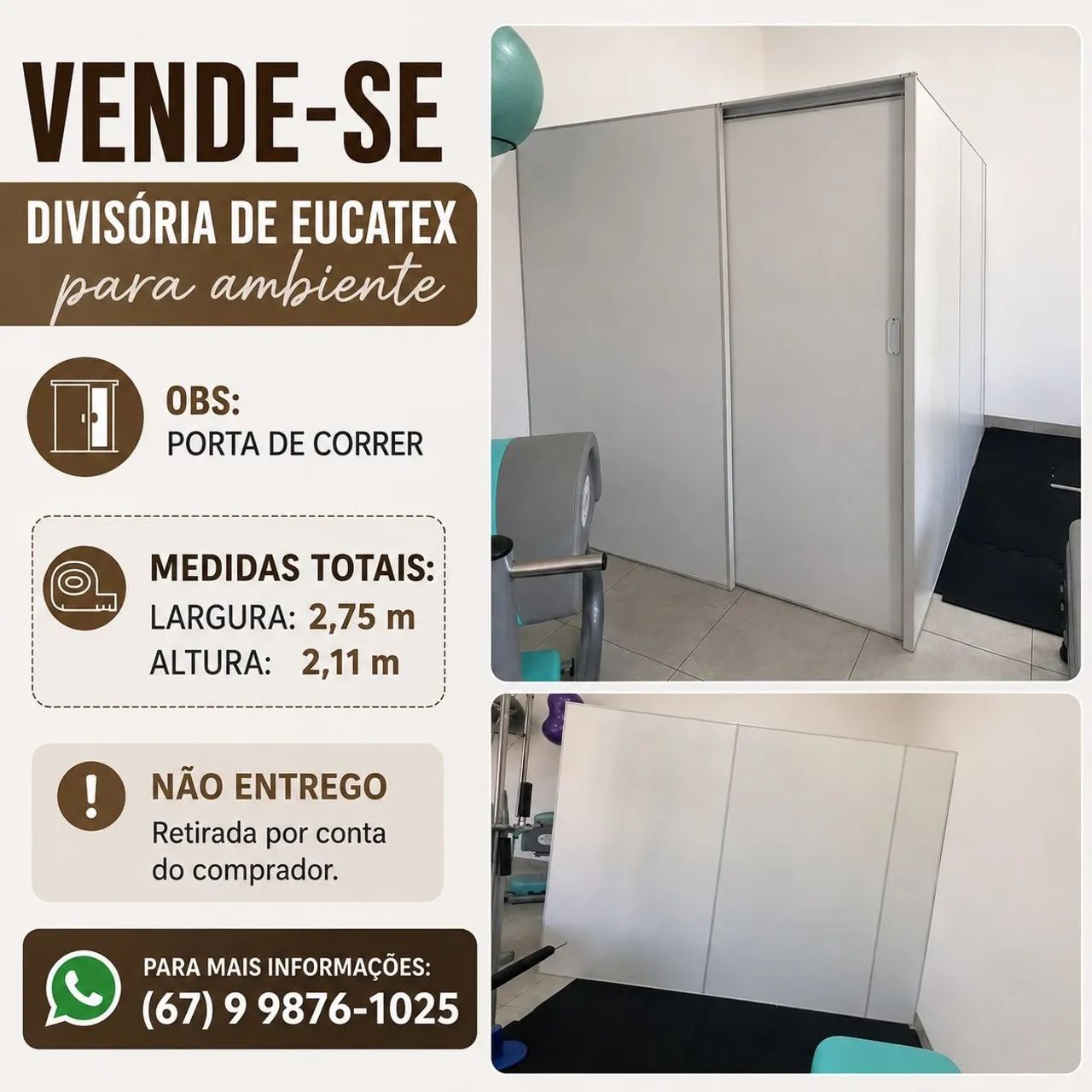 Divisória de eucatex 