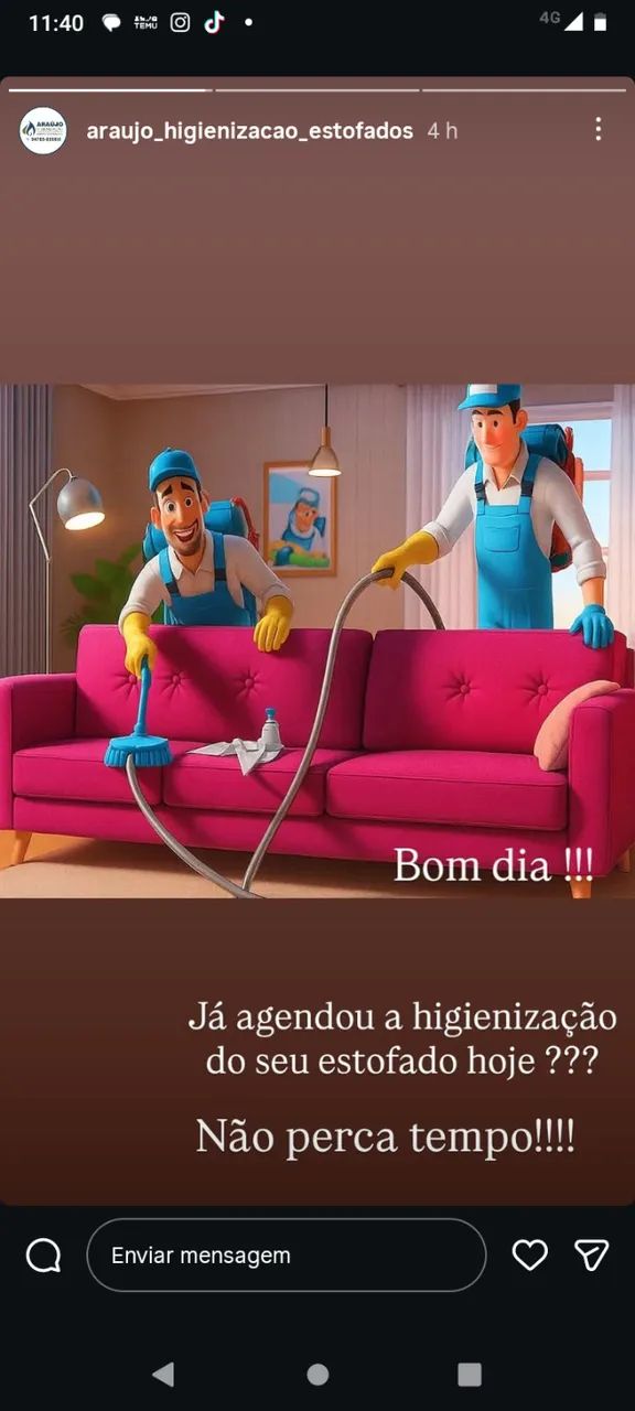 Higienização de estofados 