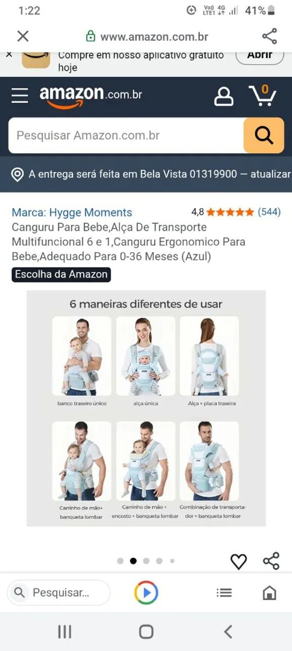 Canguru azul para bebê  - Foto 3