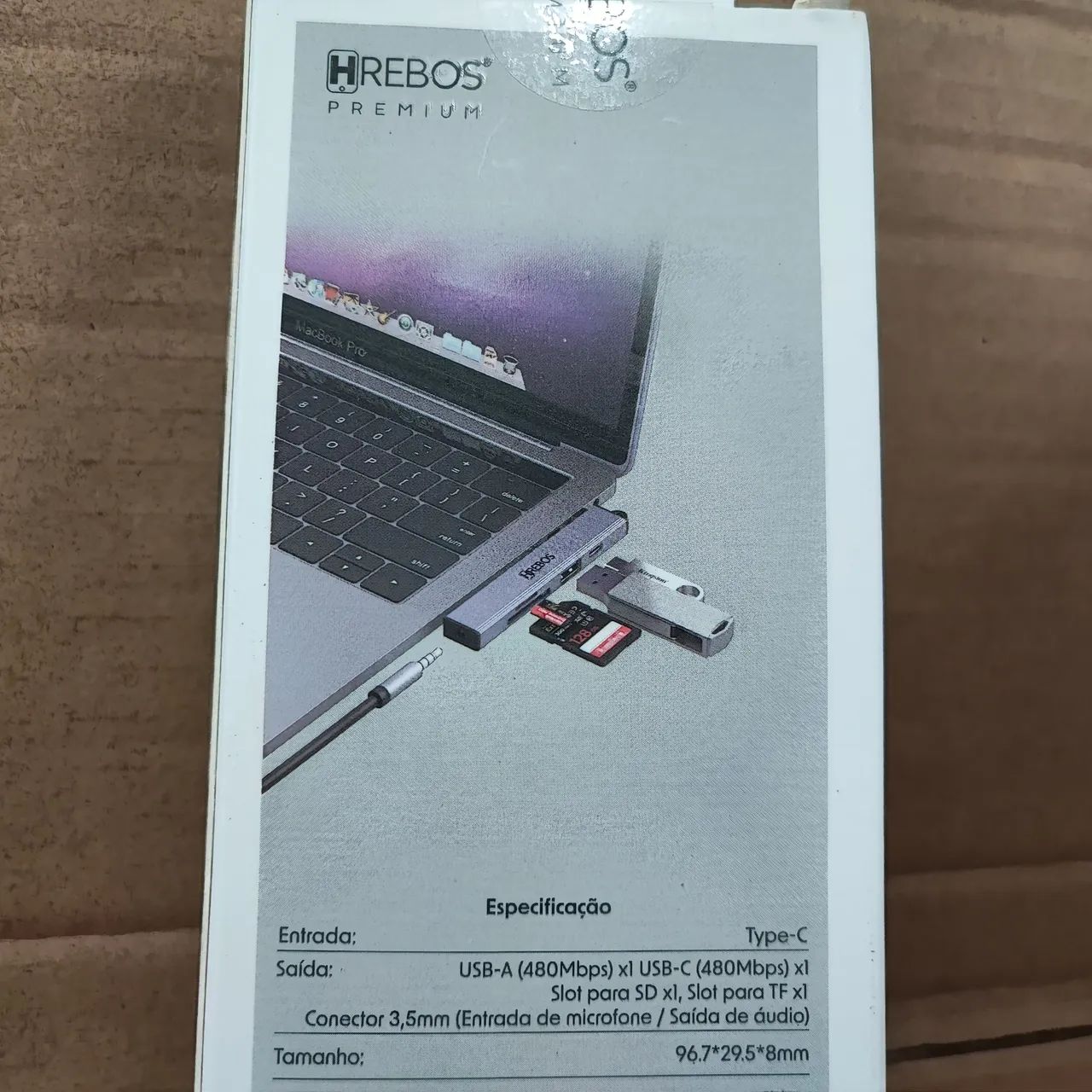 HUB Tipo C 6 em 1 Com Leitor de Cartão e Áudio P2 - Foto 2