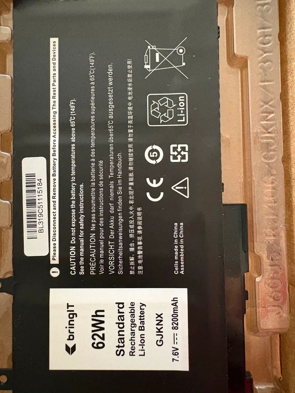 Bateria para notebook Dell