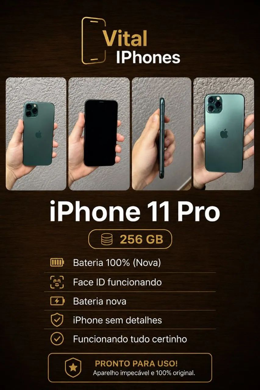 ? iPhone 11 Pro 256 GB | R$ 1.200,00