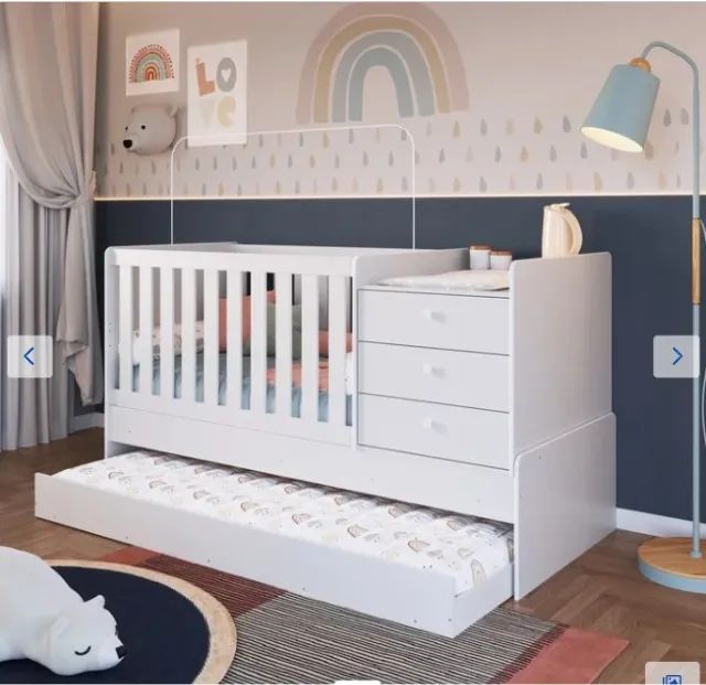 Berço com cômoda e cama auxiliar - Foto 2