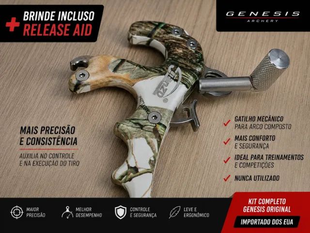 ARCO COMPOSTO GENESIS ARCHERY IMPORTADO + 34 FLECHAS + ALJAVA + RELEASE | NOVO & SEM USO - Foto 4
