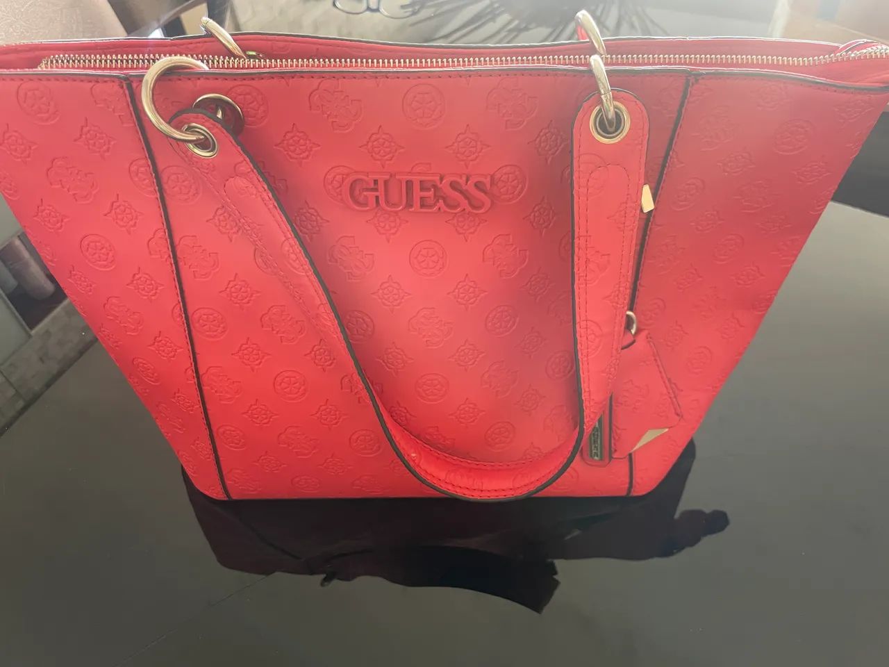  Bolsa Guess Red Double Handles 