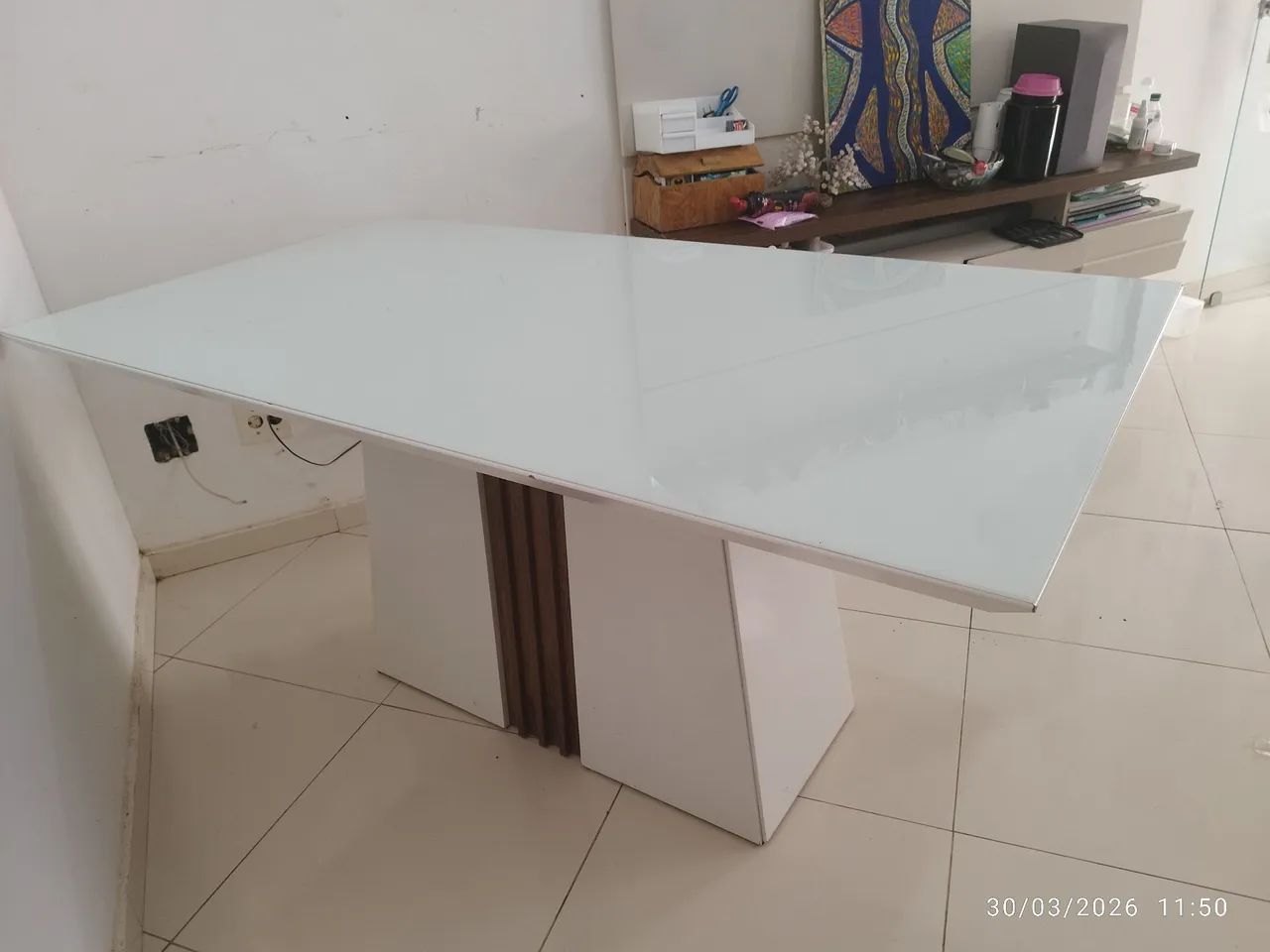 OPORTUNIDADE! Mesa MDF com Vidro Impecável por R$800 - Moderna e Sofisticada - Foto 4