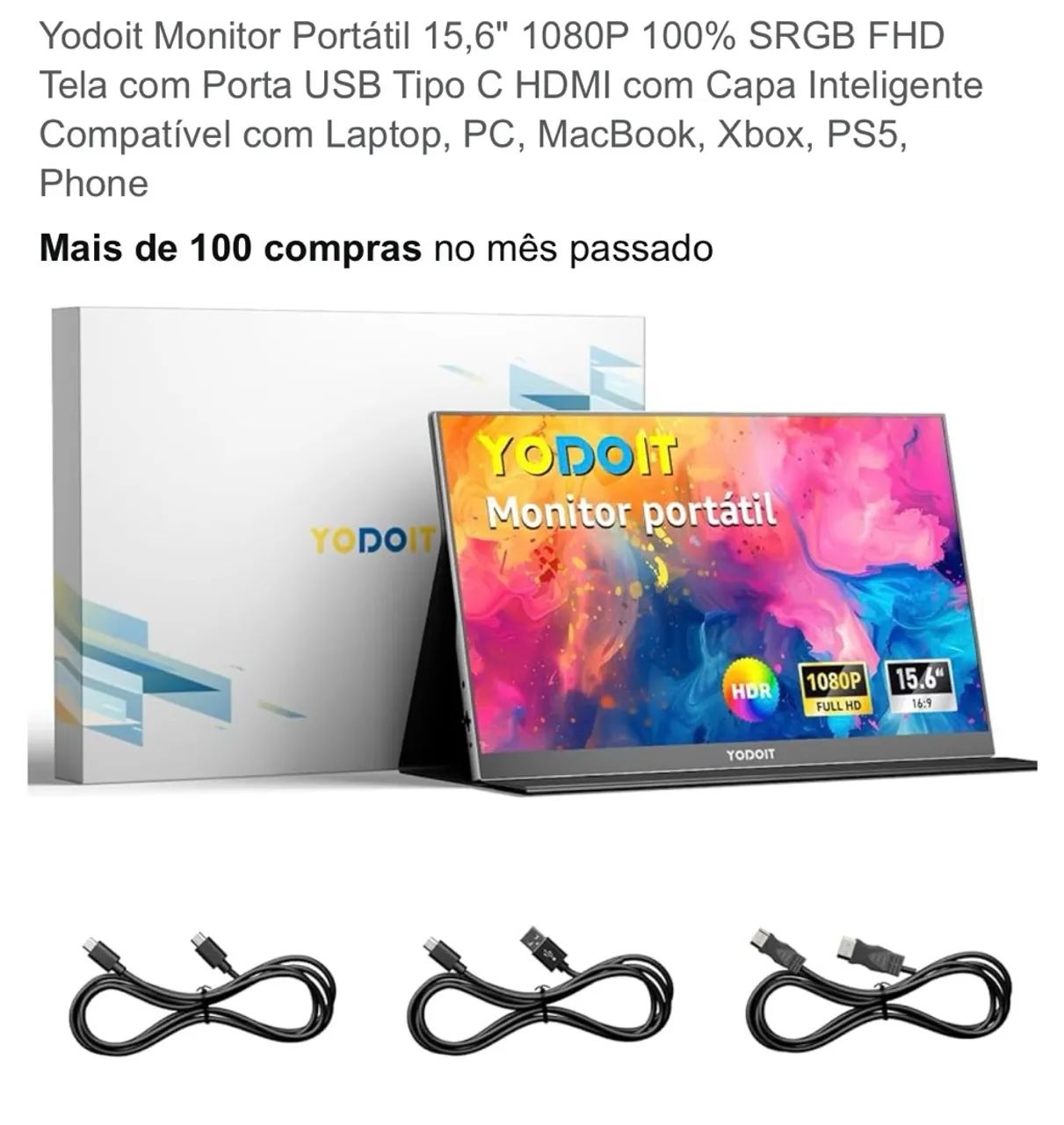 Monitor portátil Yodoit 15,6 polegadas - Foto 5