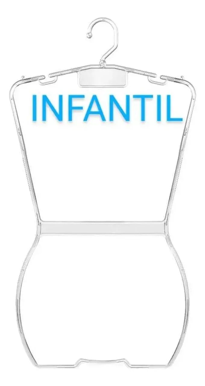 Cabide acrílico transparente silhueta Infantil 
