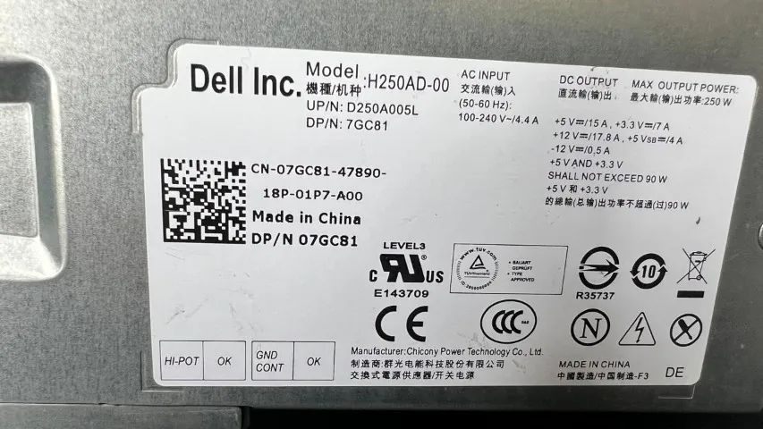 Fonte Dell Original Optiplex  3010, 7010, 9010, 390, 790 e 990. - Foto 2