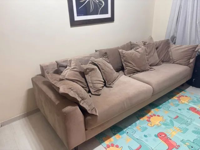 Sofá  suede de 3 metros impermeável feito sob media