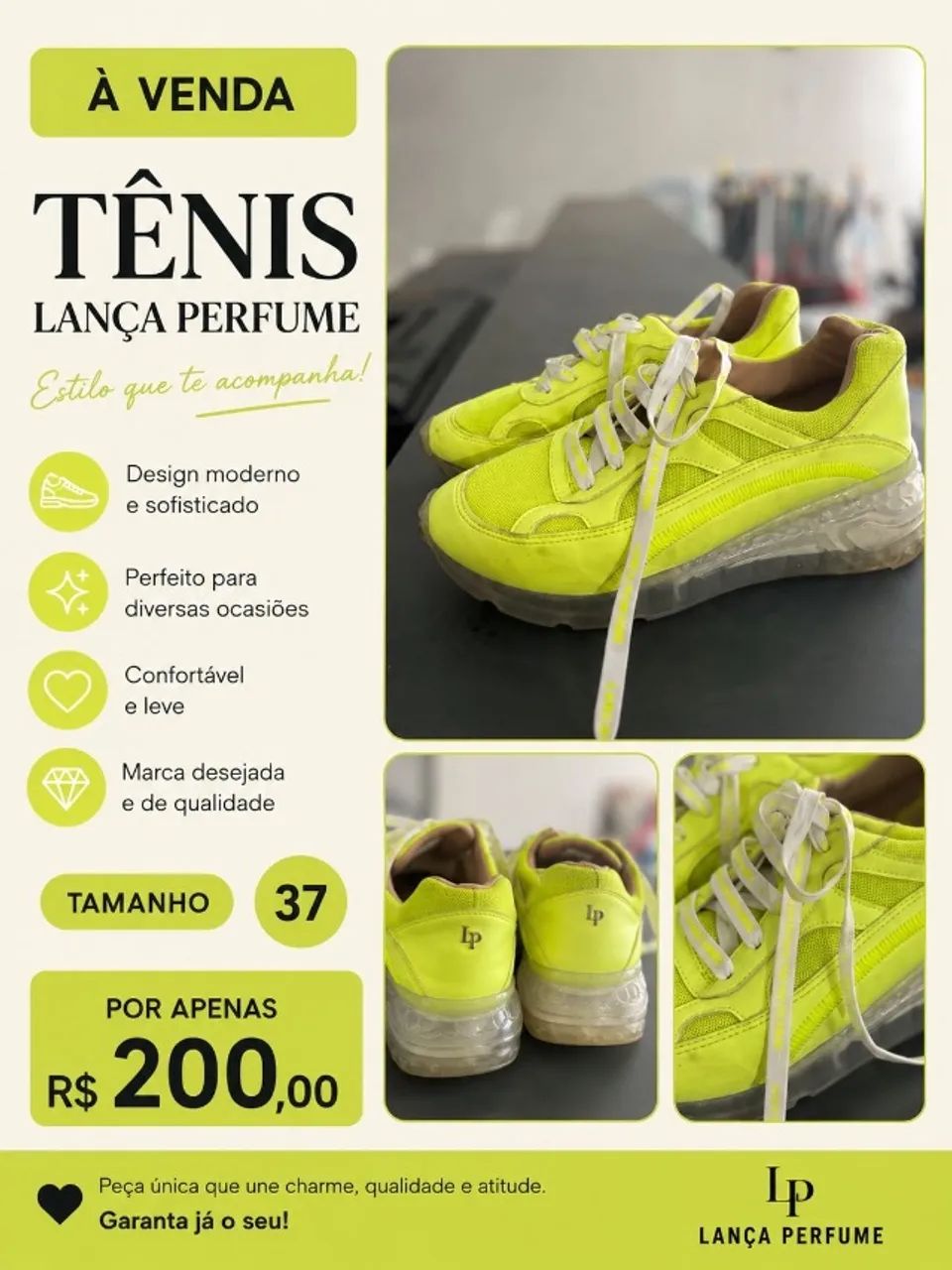 Tênis lança perfume 
