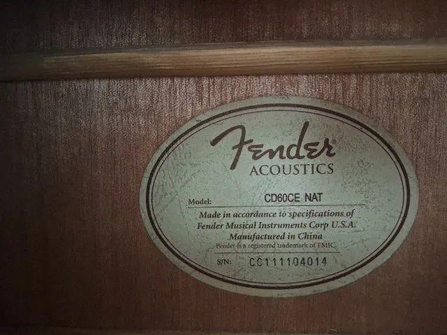 Violão Fender CD60CE Nat Elétrico Captação Fishman - Foto 6