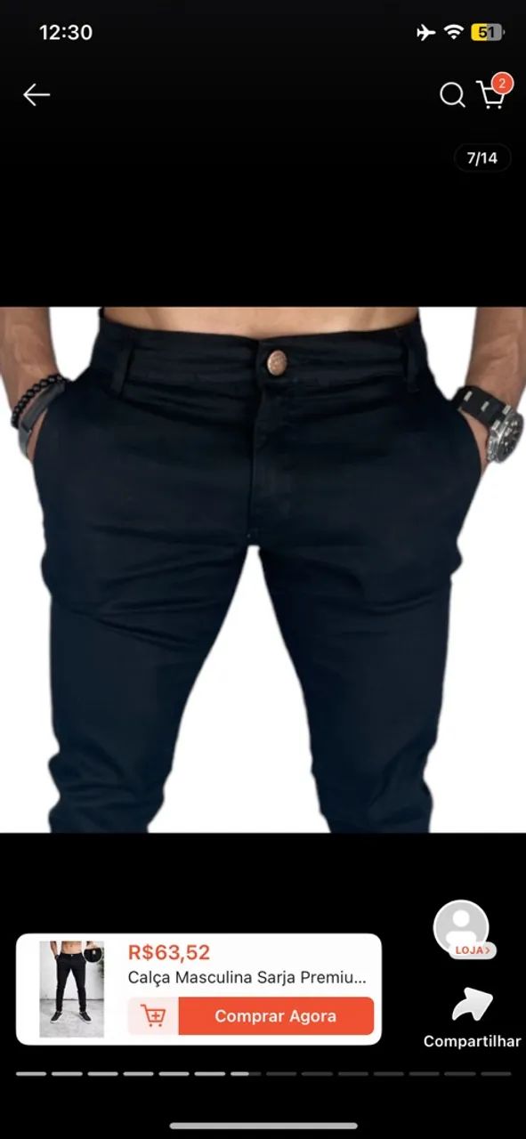 Calça Preta Masculina REF: 38