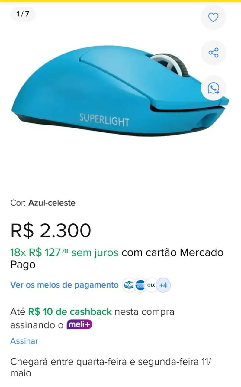 Mouse Logitech EDIÇÃO LIMITADA CYAN - Pro X Superlight 2