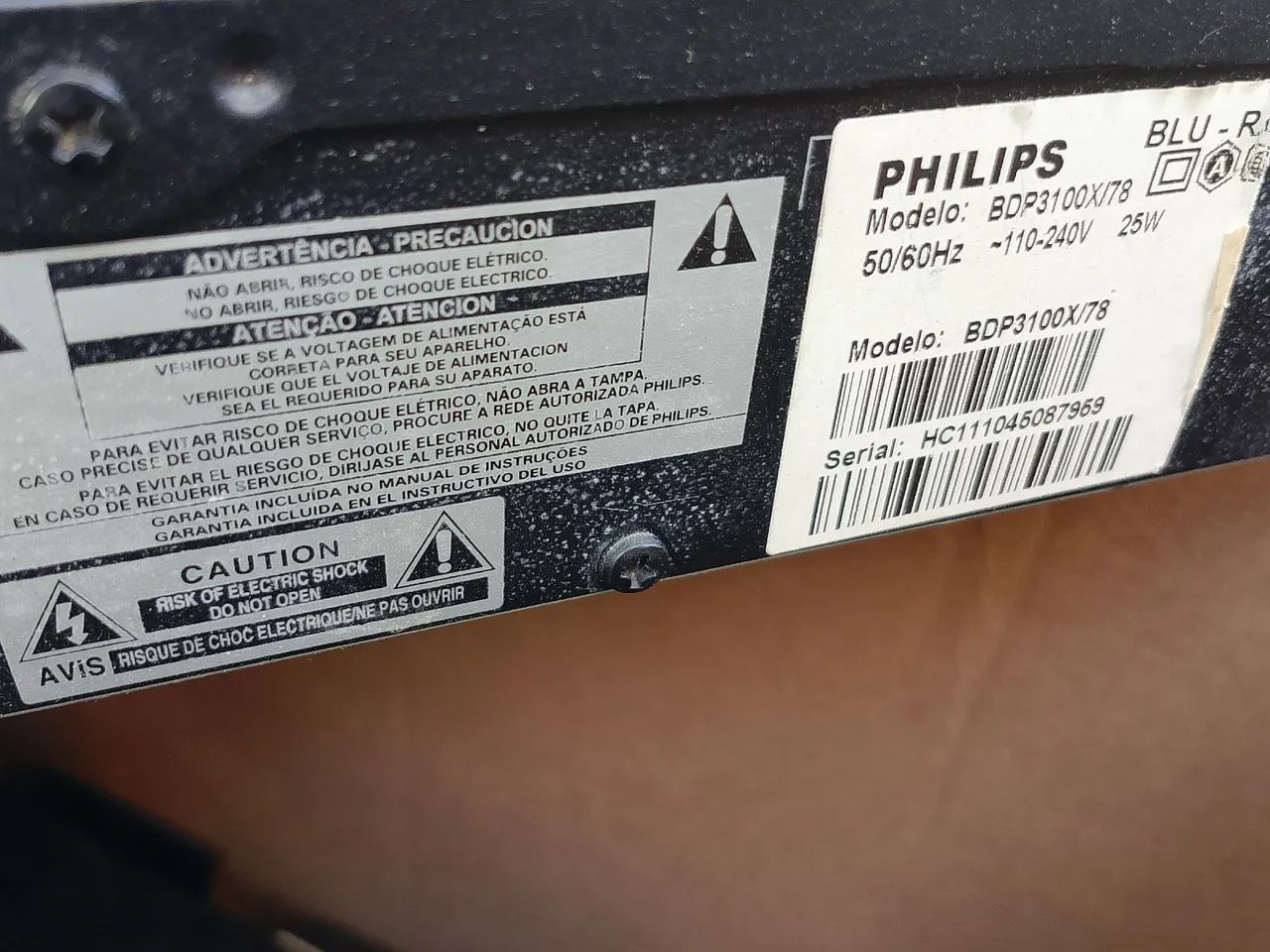 Blu-ray dvd player Philips com controle 