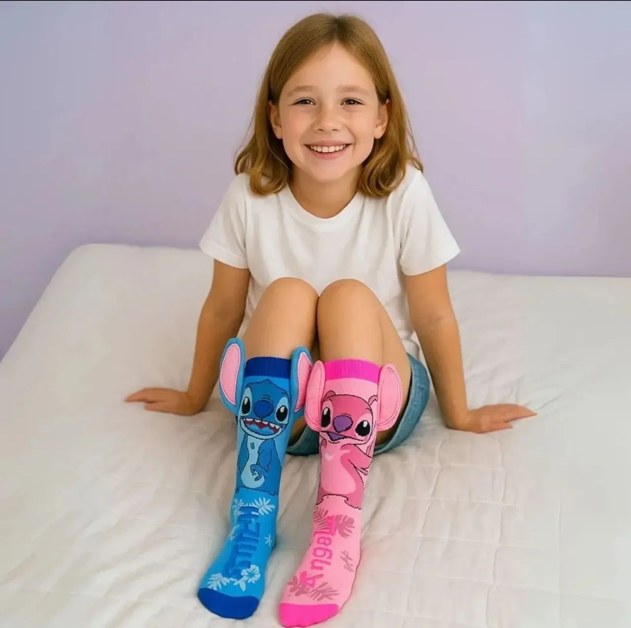 Meia personalizada com a orelha Stitch - Foto 2