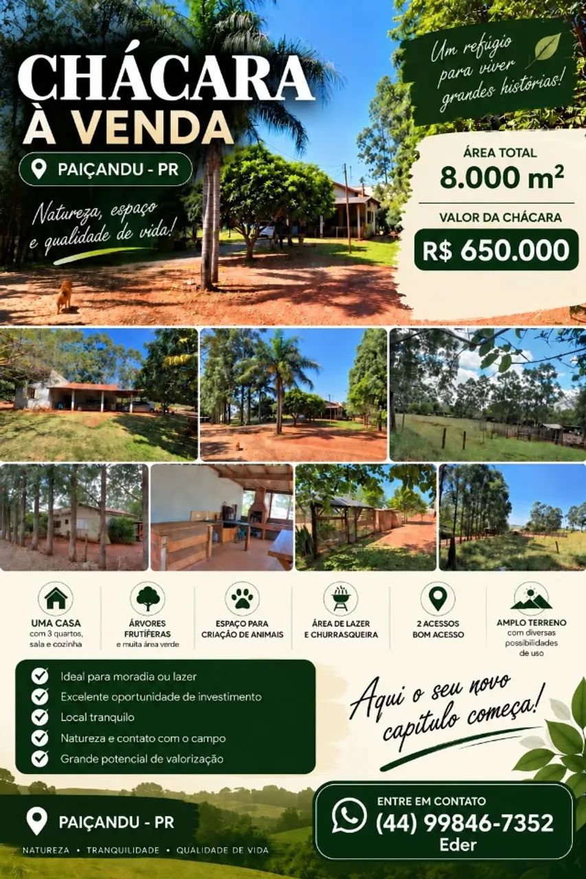 Chácara á venda - Paiçandu  