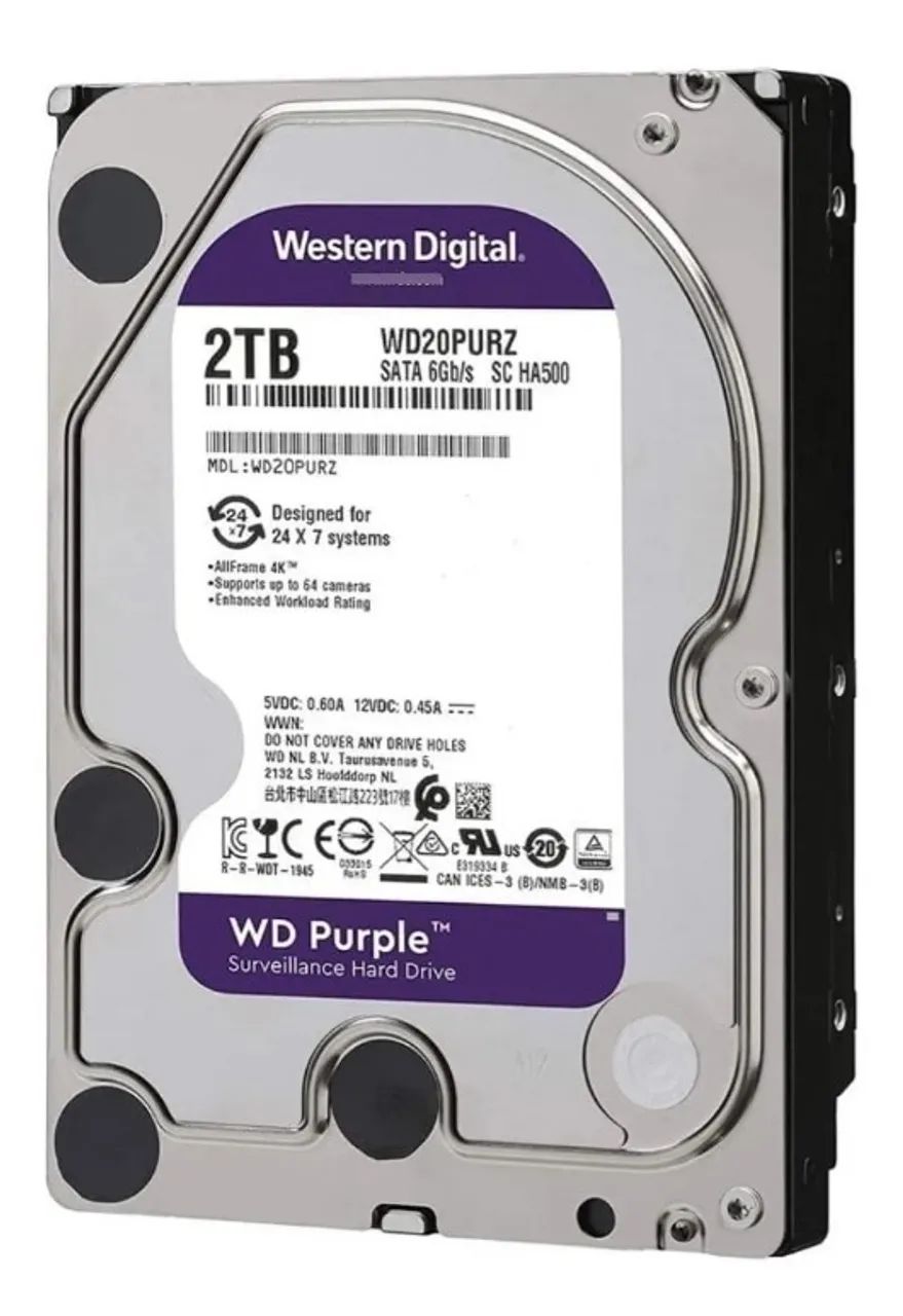 Hd Sata3 2tb Wd Purple 3.5 Wd20purz - Foto 2