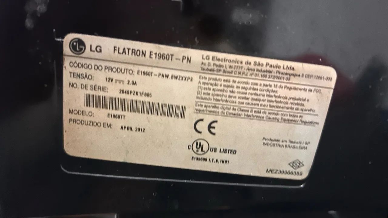 Monitor LG Flatron LED 19" E1960T - Entradas DVI e VGA - Foto 3