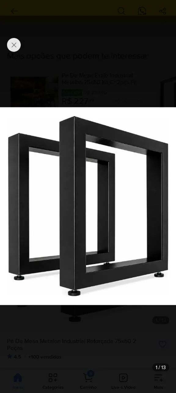 Suporte de mesa com pé nivelador 