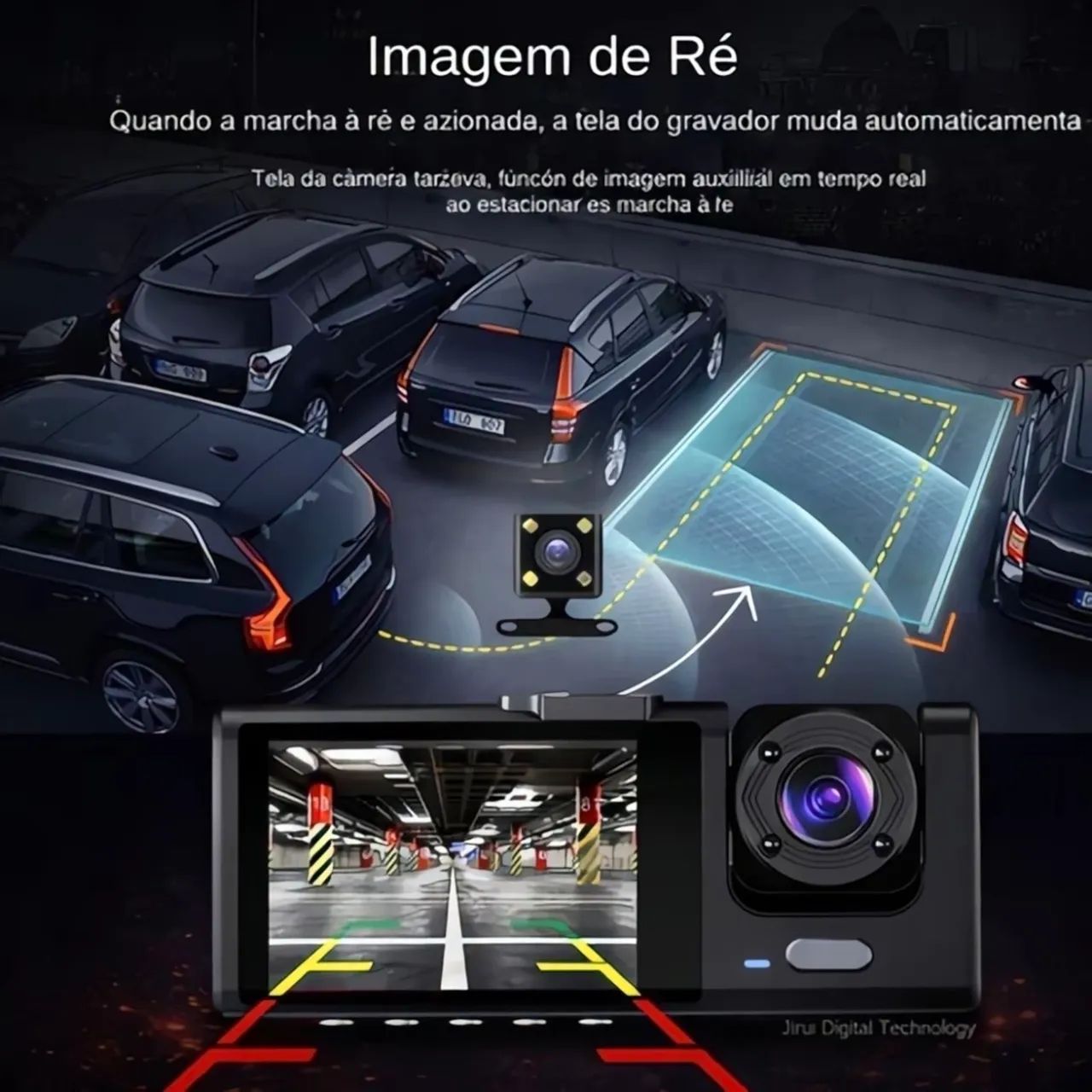 Câmera veicular Full HD com 3 Lentes - Foto 4