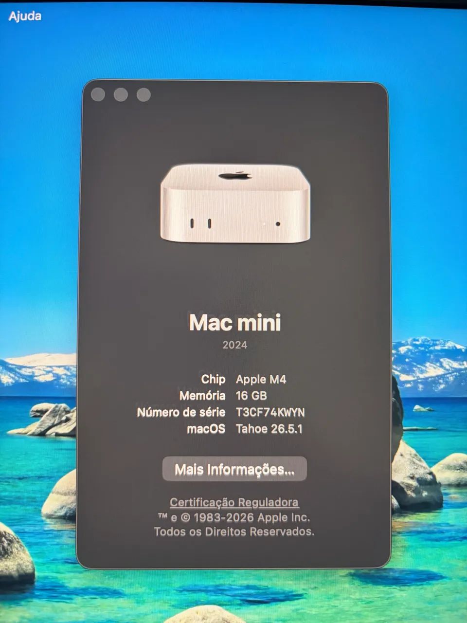 Mac Mini M4 16GB 256GB e Garantia até 10/02/2027 - Notebooks