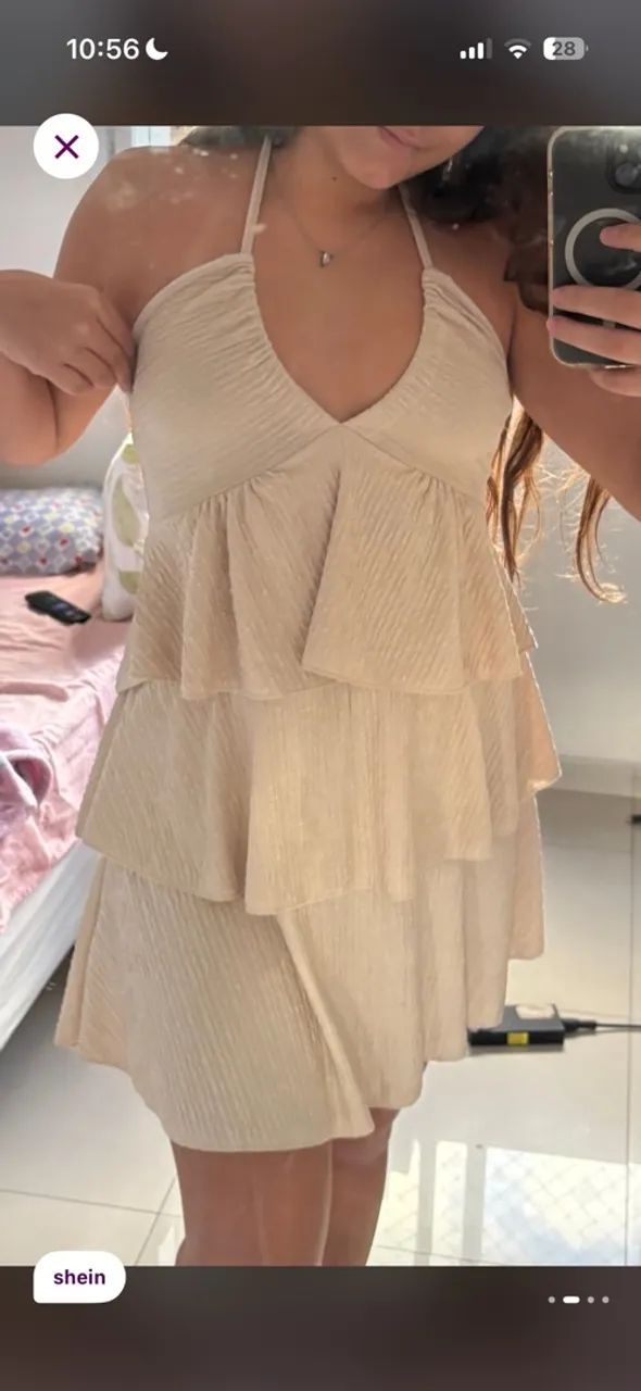 Vestido Off White Babados  - Foto 2