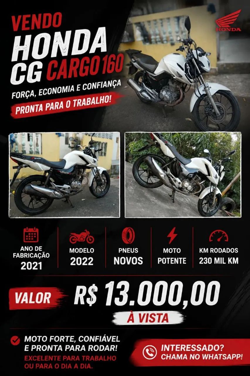 VENDO MOTO CG CARGO 160